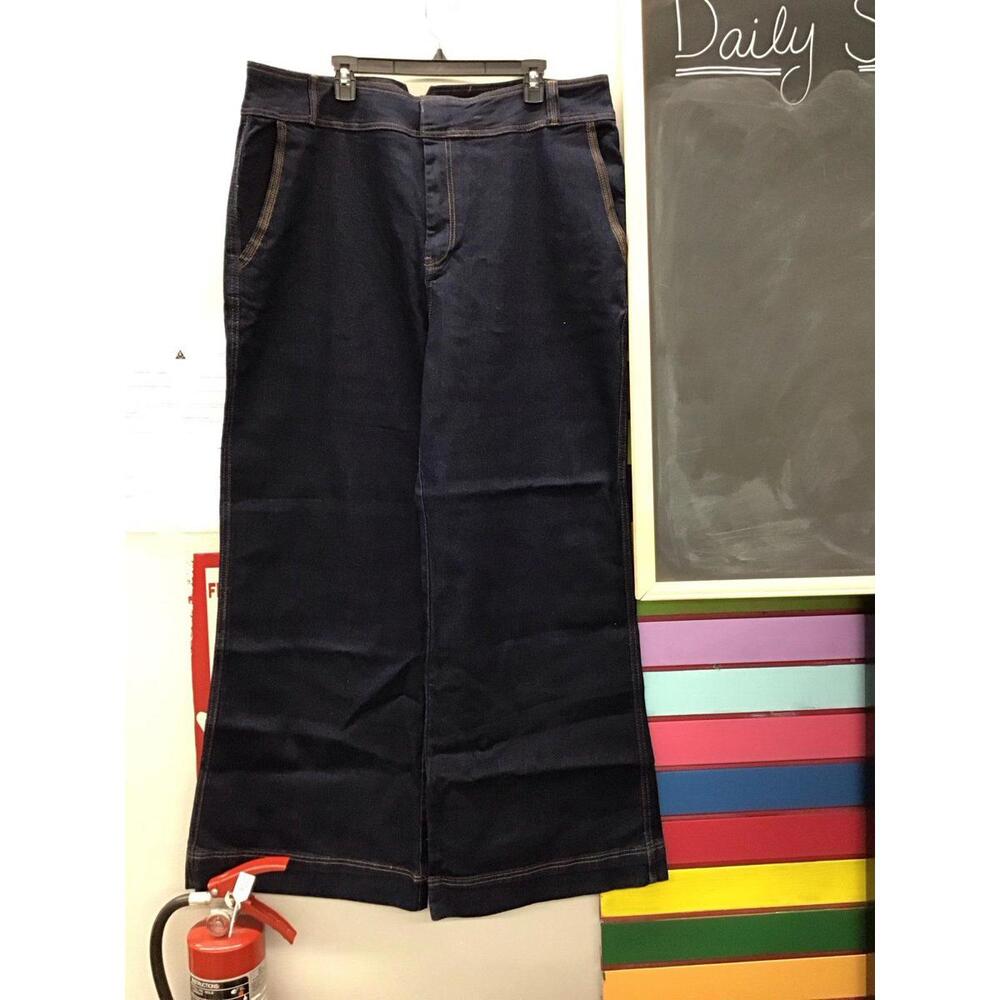 Kathy Ireland wide leg flare jeans size 22W dark wash new from HSN